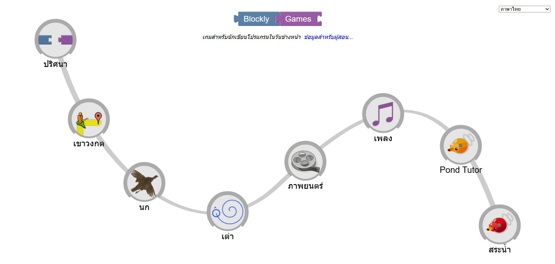 แพลตฟอร์ม blockly สำหรับการเขียนโปรแกรม เพื่อให้ผู้เรียนได้ฝึกทักษะการคิดเชิงคำนวณ
